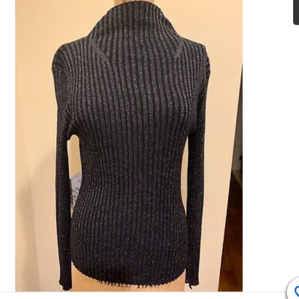 NWT A.L.C Women's Knit Top Shimmer  Ribbed Wool